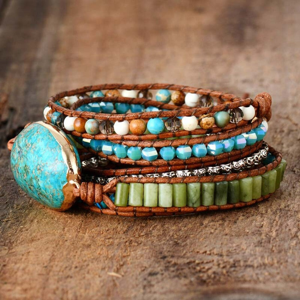 Valentines Gift Valentine's Day Gift Turquoise Stone Spiritual Protection Punk Jewelry Open Throat Chakra Natural Gemstone Meditation Manifest