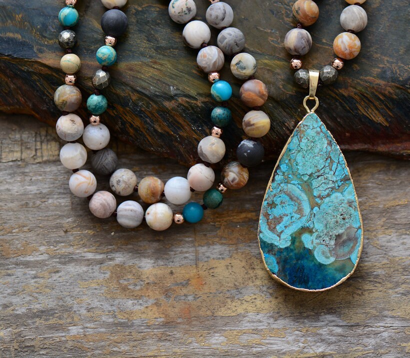 Gifts For Her Chakra Stone Jewelry Anxiety Protection Amazonite Necklace