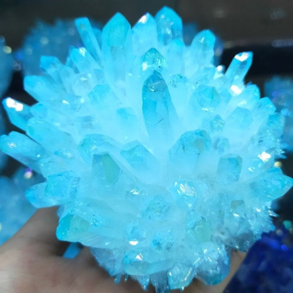Valentines Gift Valentine's Day Gift Sky Blue Crystal Sky blue Aura Rough Healing Topaz Raw Quartz Raw Clear Quartz Open Throat Chakra