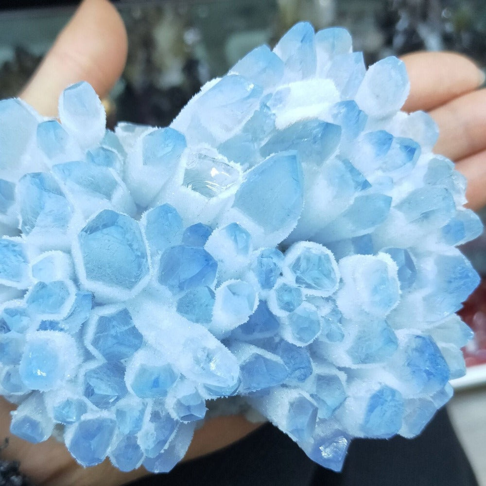 Crystals Chakra Crystal Quartz Crystal Cluster Blue Ghost Quartz Blue Ghost Phantom Blue Crystal Quartz Blue Crystal Birthday Gift