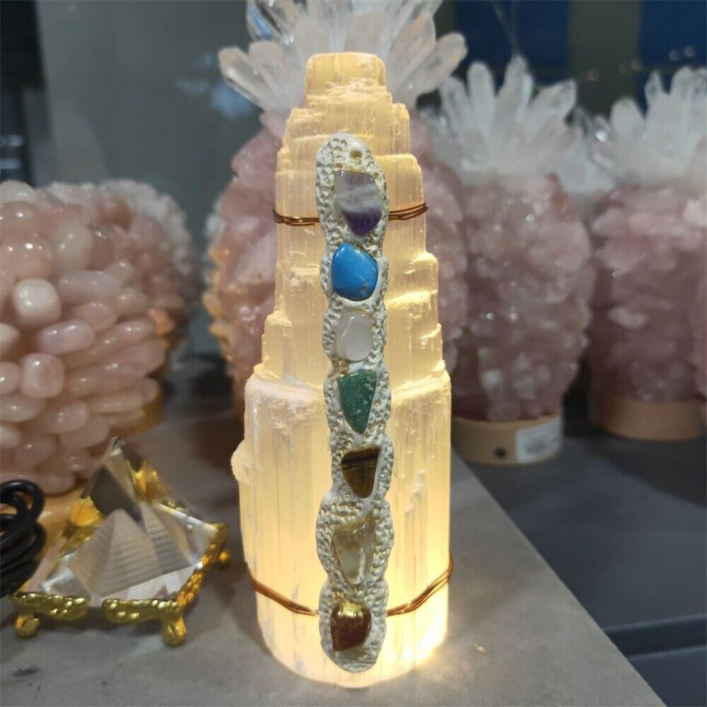 Tower Lamp Selenite Raw Quartz Crystal Raw Crystals Rare Beautiful Quartz Crystal Phantom Quartz Natural Crystal