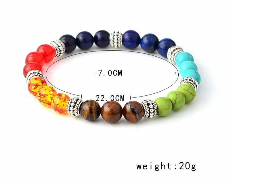 7 Chakra Natural Stone Beaded Bracelet Matching Couple Jewelry