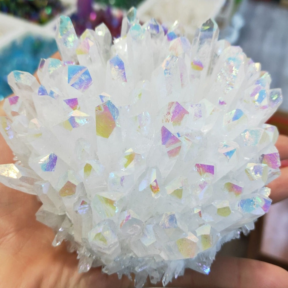 Natural Aura Crystal Cluster Quartz Healing Energy Decor