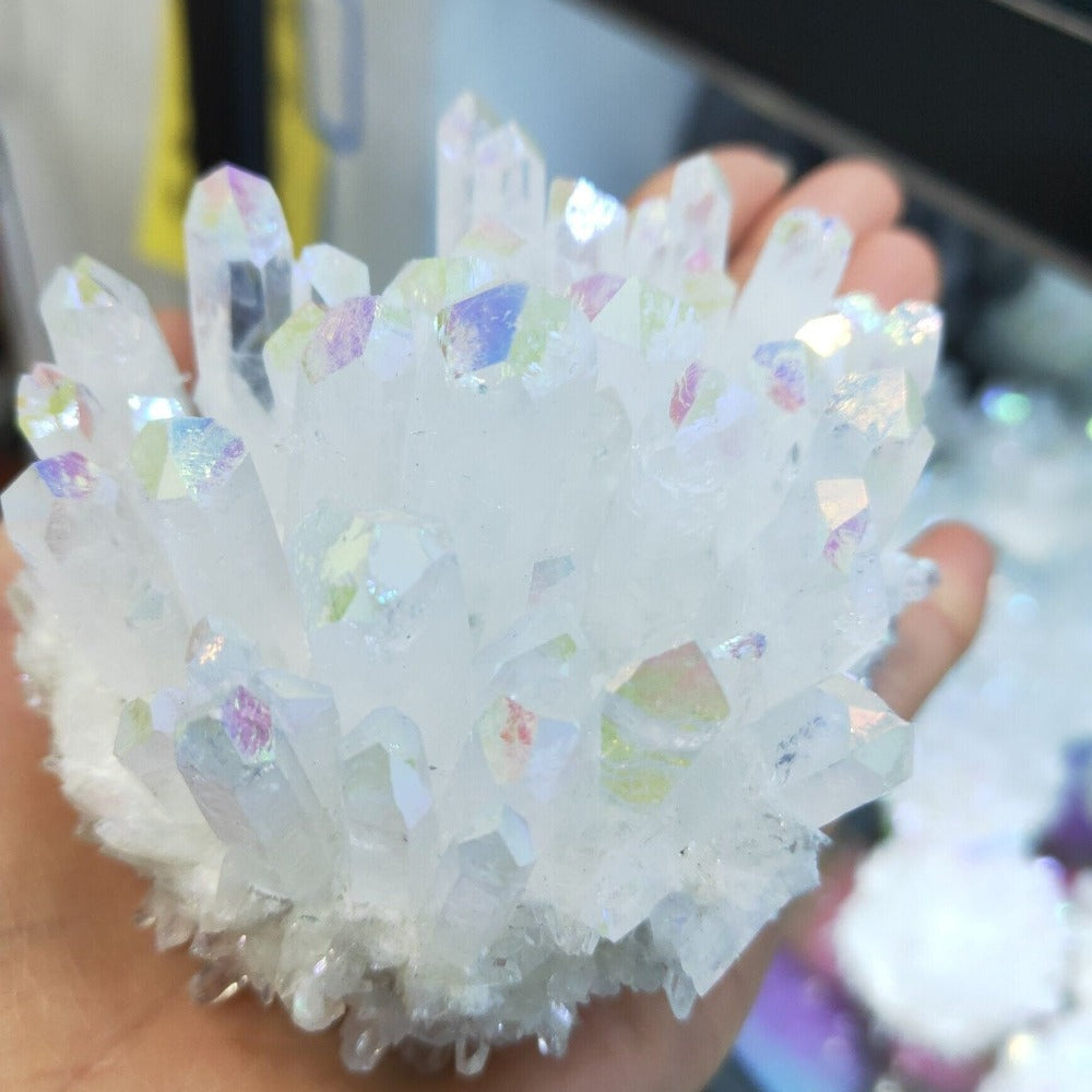 Natural Aura Crystal Cluster Quartz Healing Energy Decor