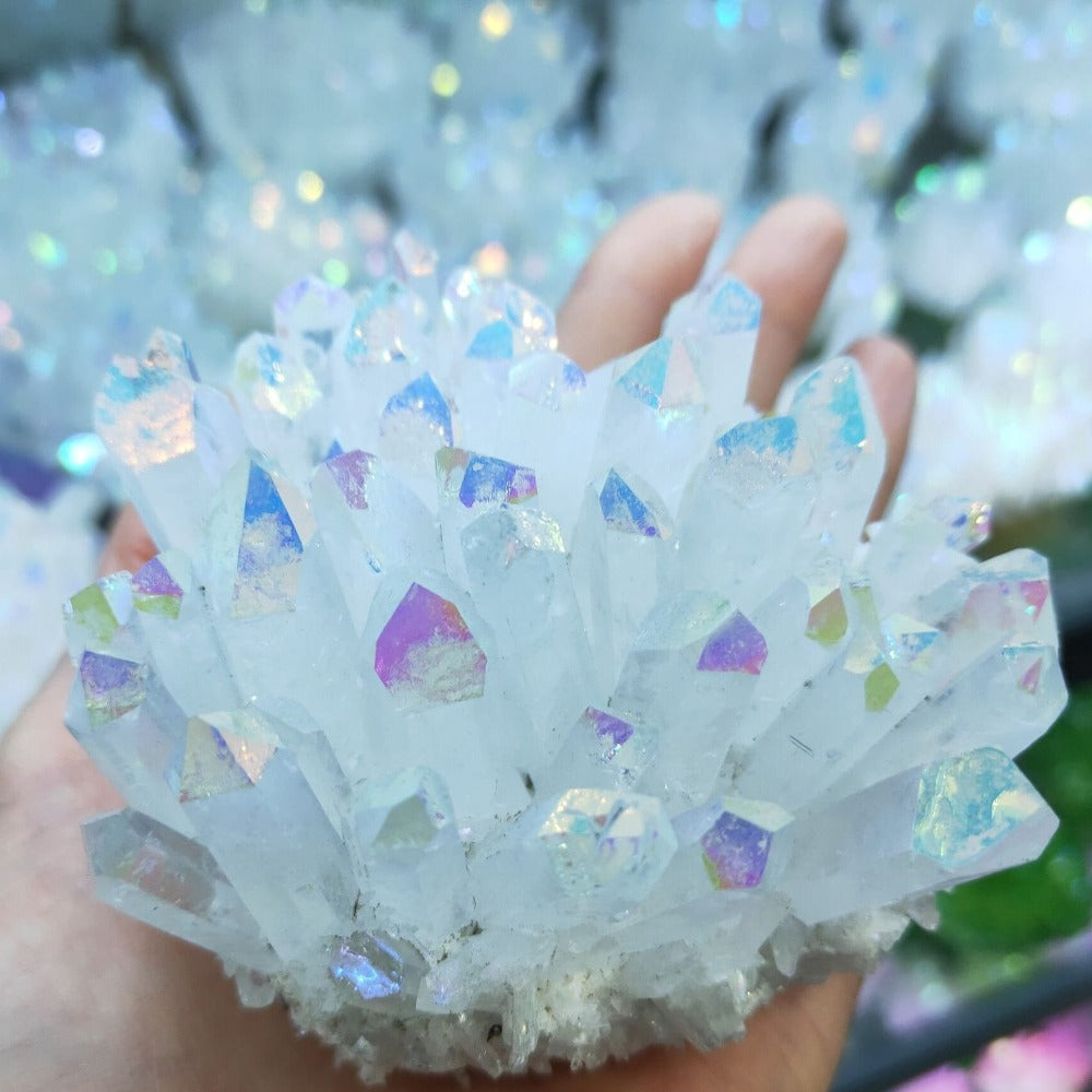 White Electroplated Vegan Valentines Gift Valentines Day Gift Raw Quartz Crystal Raw Crystals Rare Beautiful Phantom Quartz Manifestation Stones