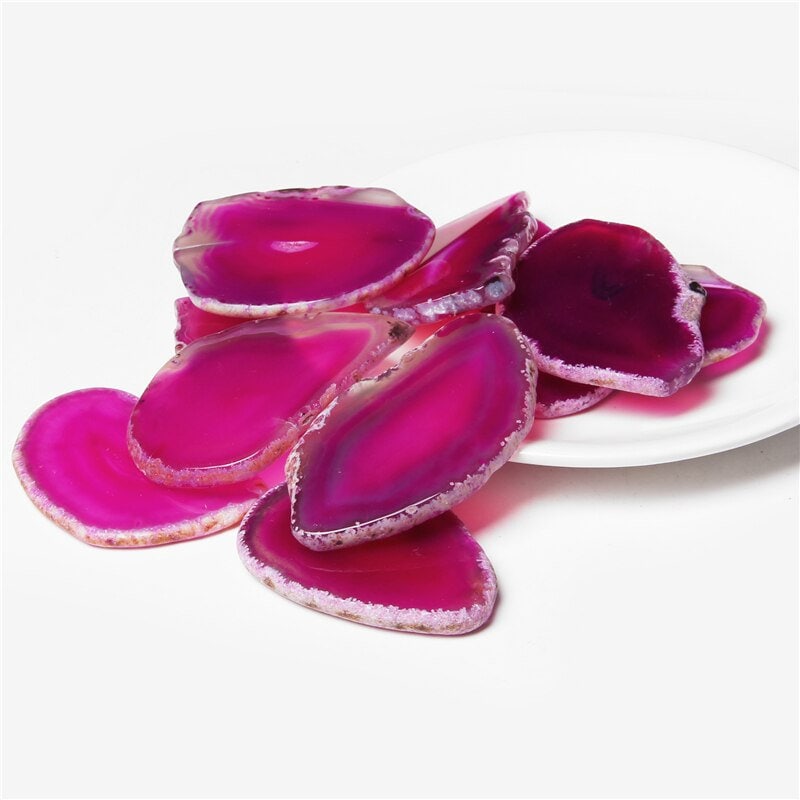 Natural Agates Geode Slice Healing Crystal Sliced Stone