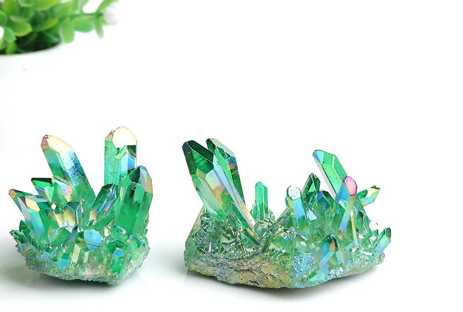 Healing Stone Healing Ornaments Electroplated Quatz Crystals