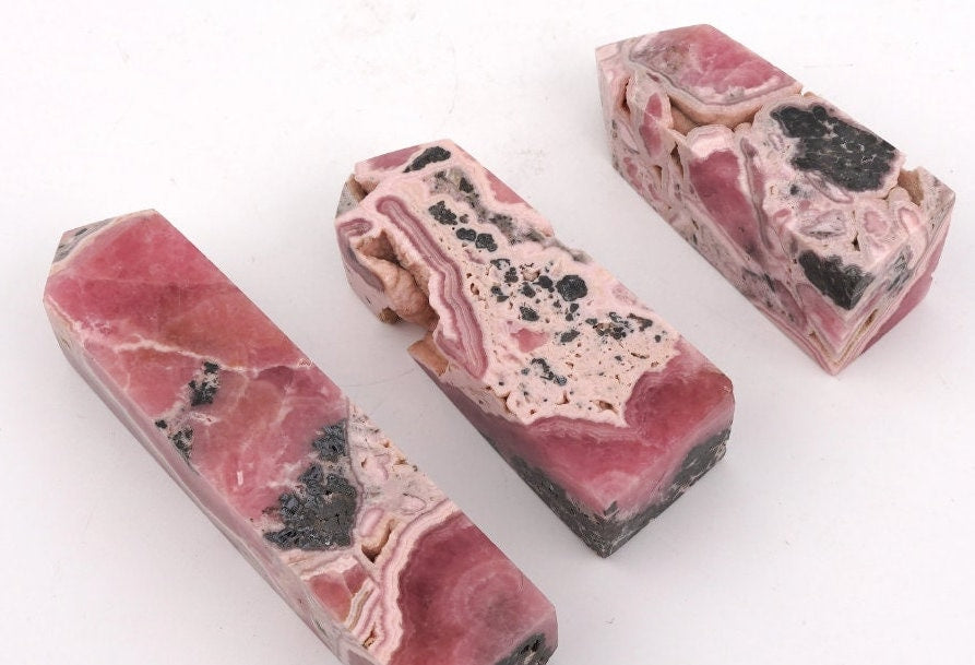 Natural Rhodochrosite Crystal Quartz Point Healing Stone