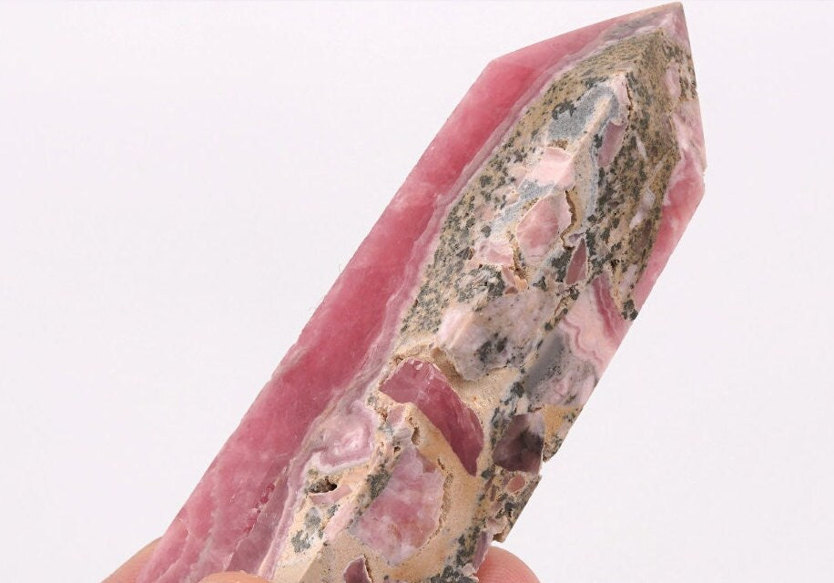 Natural Rhodochrosite Crystal Quartz Point Healing Stone