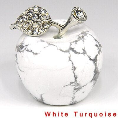 Natural Engraved Sculpture Apple Figurine Stones Quartz