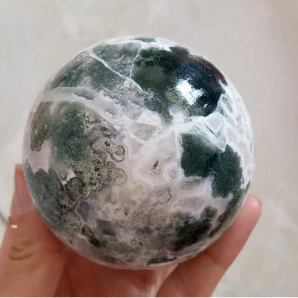 Raw Quartz Crystal Raw Crystals Rare Beautiful Quartz Crystal Natural Crystal Moss Agate Crystal Moss Agate Ball