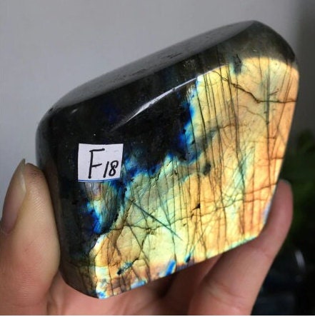 Natural Labradorite Blue Glittery Stone Quartz Crystal