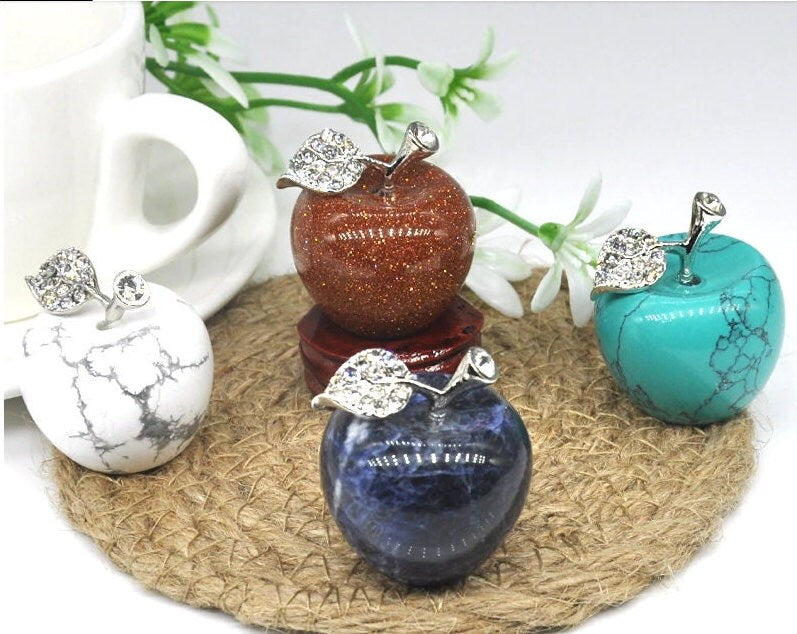 Natural Crystal  Manifestation Stones  Home Decoration  Home Decor  Healing Specimen  crystals craft gift  Crystal Quartz  Christmas Gift  Apple Figurine