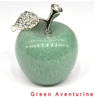 Natural Engraved Sculpture Apple Figurine Stones Quartz