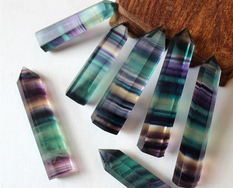 Mediation Stone Manifestation Stone Home Decor Hexagonal Wand Healing Crystal Fluorite Quartz Fluorite Crystal Crystals Crystal Stone Crystal Quartz Crystal Point Christmas Gift Birthday Gift