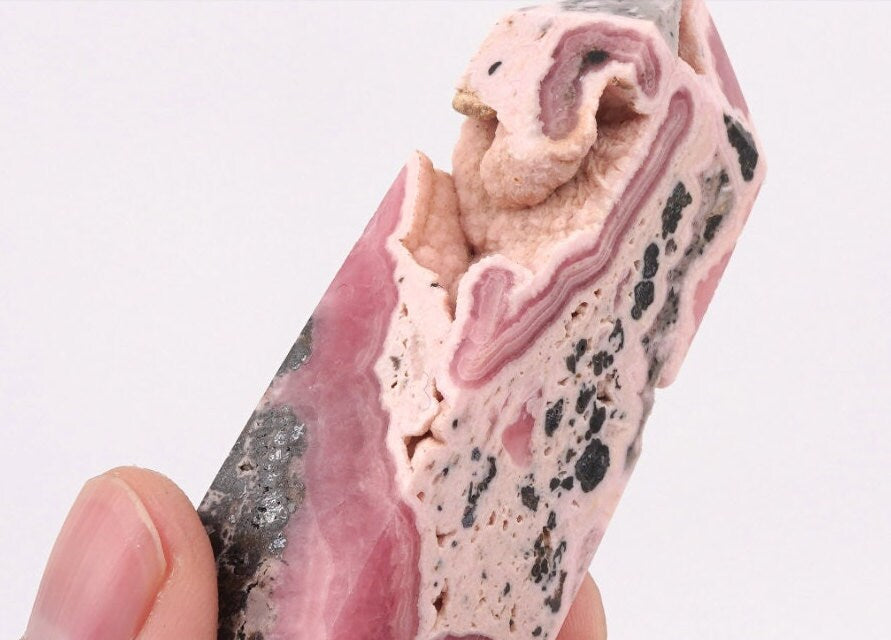 Natural Rhodochrosite Crystal Quartz Point Healing Stone