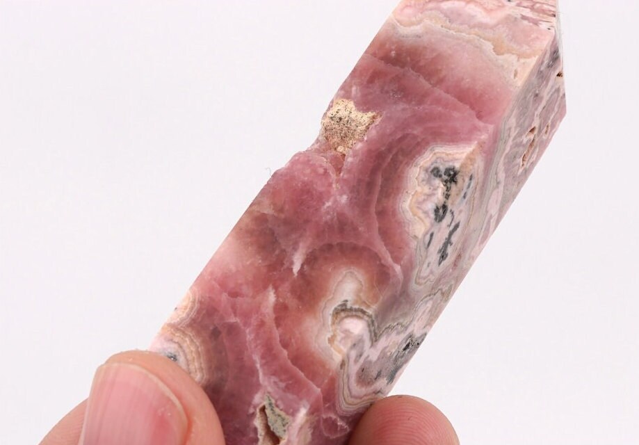 Natural Rhodochrosite Crystal Quartz Point Healing Stone