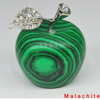 Natural Engraved Sculpture Apple Figurine Stones Quartz