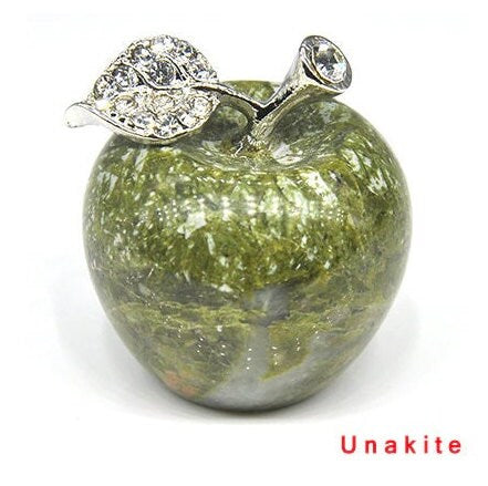 Natural Engraved Sculpture Apple Figurine Stones Quartz