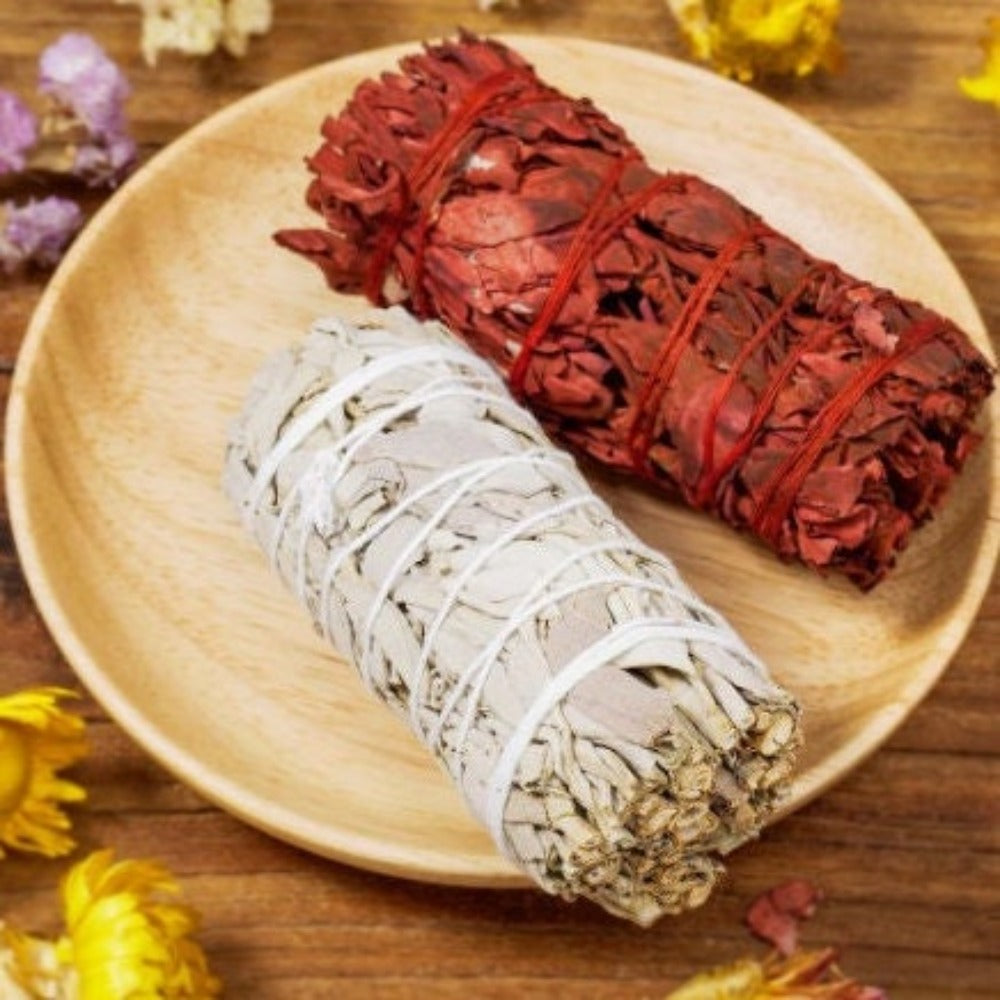 White Sage Valentines Gift Valentines Day Gift Spiritual Incense Smudge Stick Wand Sage Bundles Sage Bundle Sage Red Sage