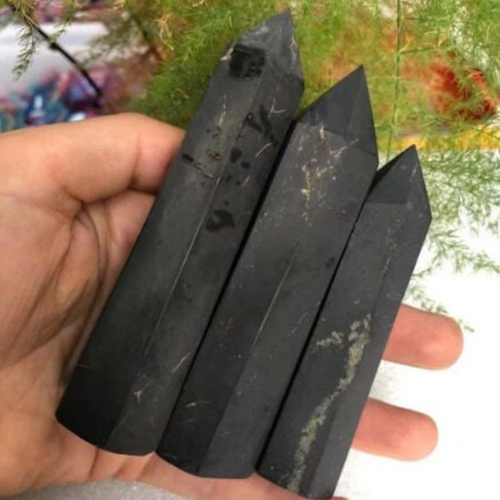 Shungite Crystal Protection Crystals Natural Stone Natural Gemstone Natural Crystal Meditation Stone Hypo-graphite Tower Home Decor