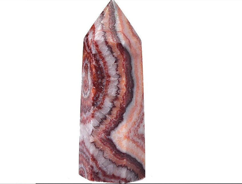 Natural Crystal Rhodochrosite Quartz Point Healing Mediation Stone