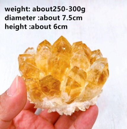 Natural Raw Citrine Quartz Crystal Cluster Healing Yellow Stones