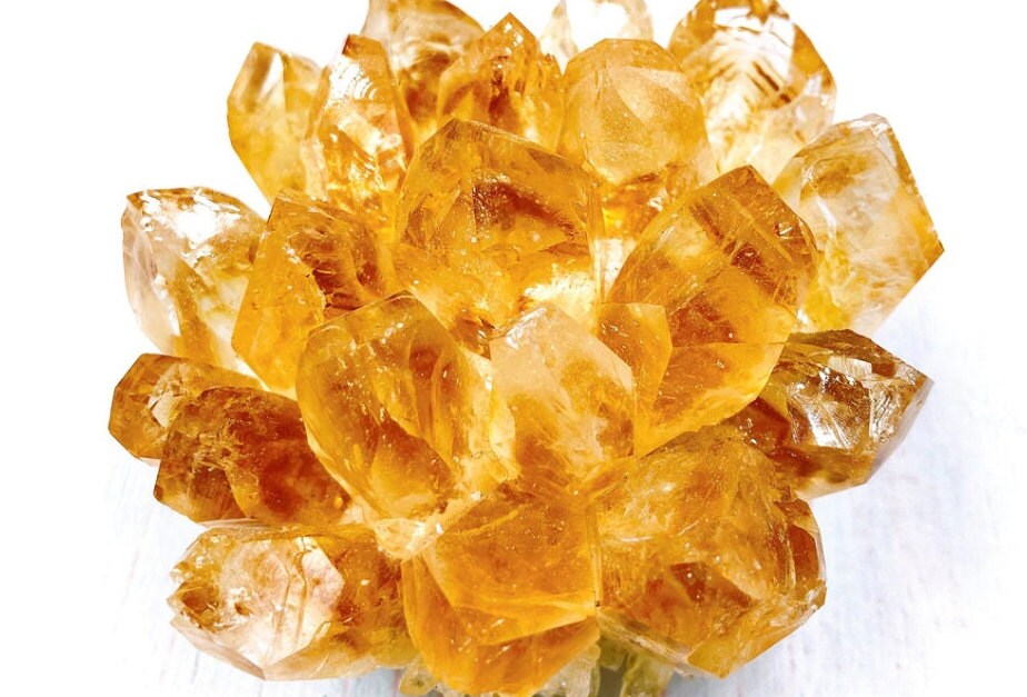 Natural Raw Citrine Quartz Crystal Cluster Healing Yellow Stones