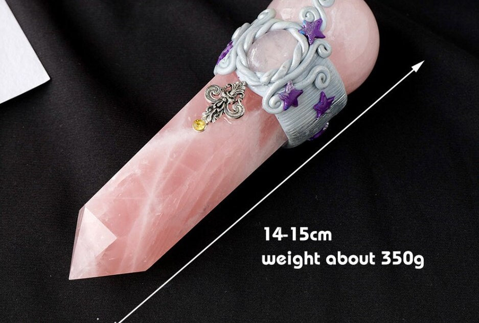 Magic Wand Home Decoration Energy Gemstone DIY Crystal Scepter Divination Crystal Crystal Sphere Chiasmas Gift