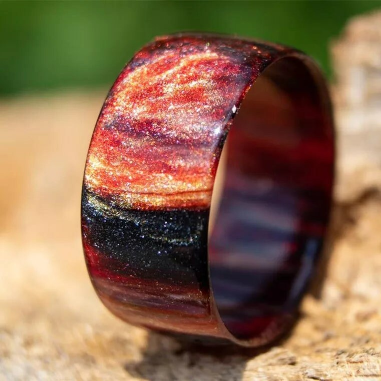 Natural Rainbow Iridescent Color Changing Energy Opal Ring