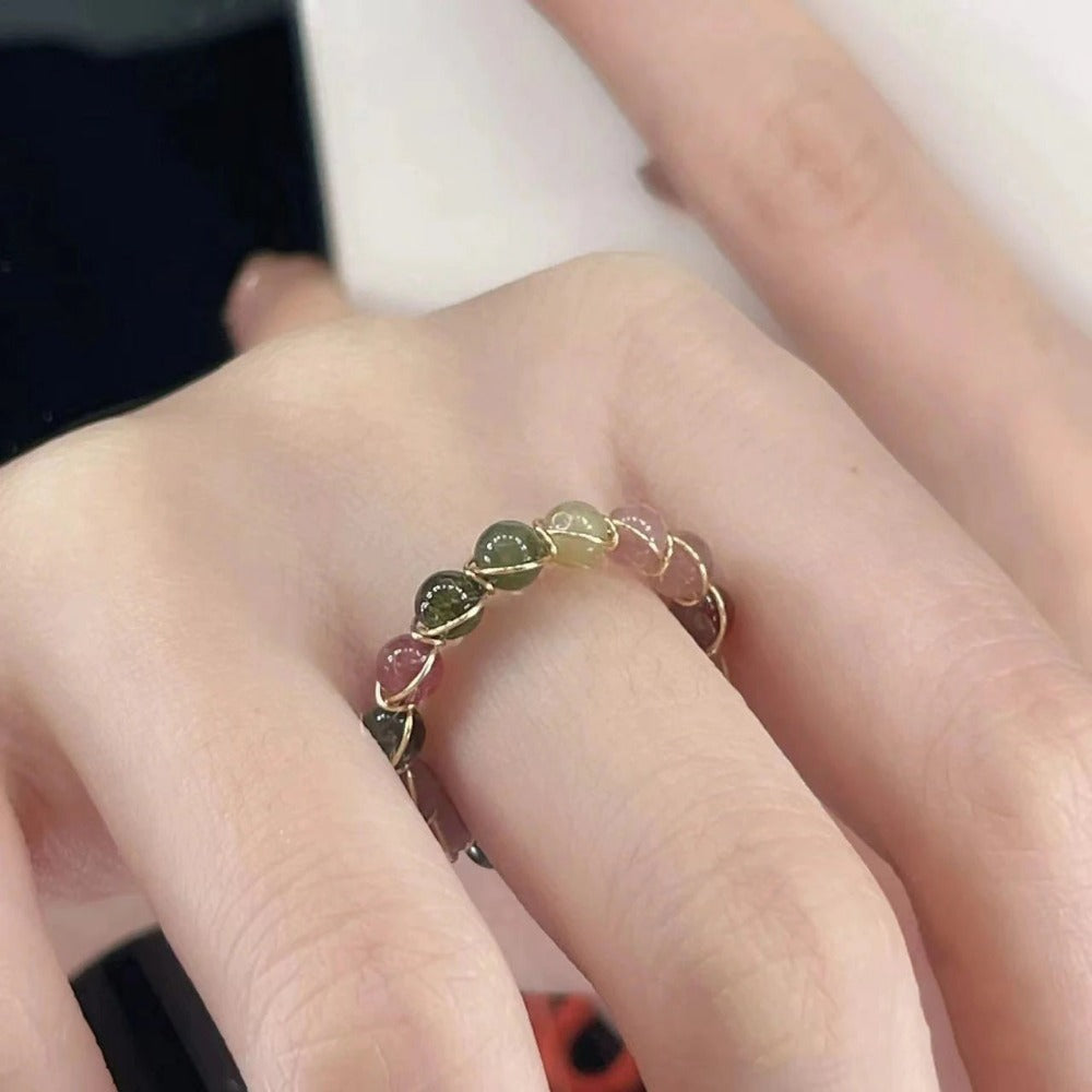 Handmade Gift For Her Christmas Gift Birthday Gift Beaded Ring Adjustable Ring