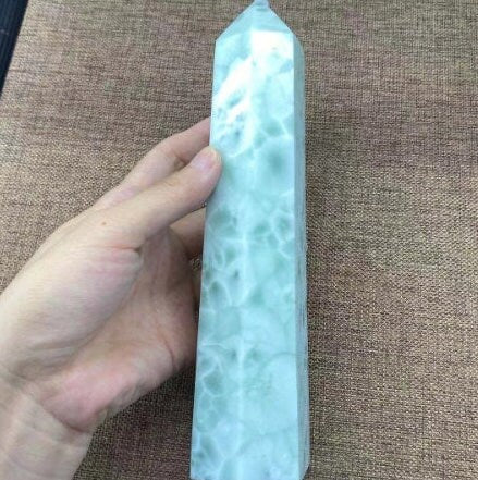 Natural Seagate Crystal Quartz Wand Healing Energy Meditation Stone
