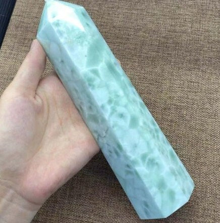 Natural Seagate Crystal Quartz Wand Healing Energy Meditation Stone