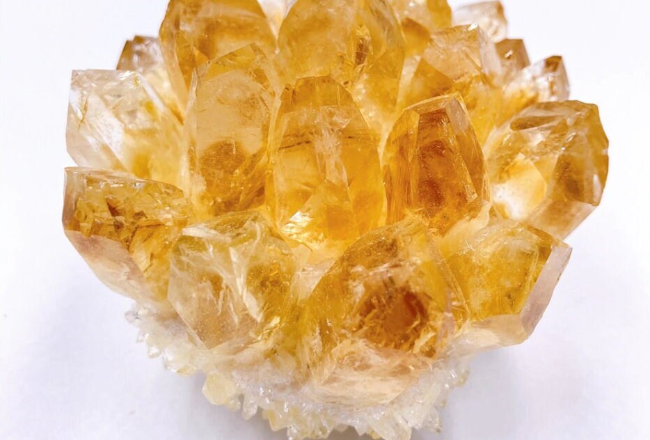 Natural Raw Citrine Quartz Crystal Cluster Healing Yellow Stones