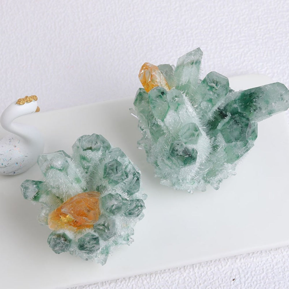 Yellow Crystal Natural Stone Natural Quartz Natural Crystals Mineral Ore Home Decor Green Crystal Energy Specimen