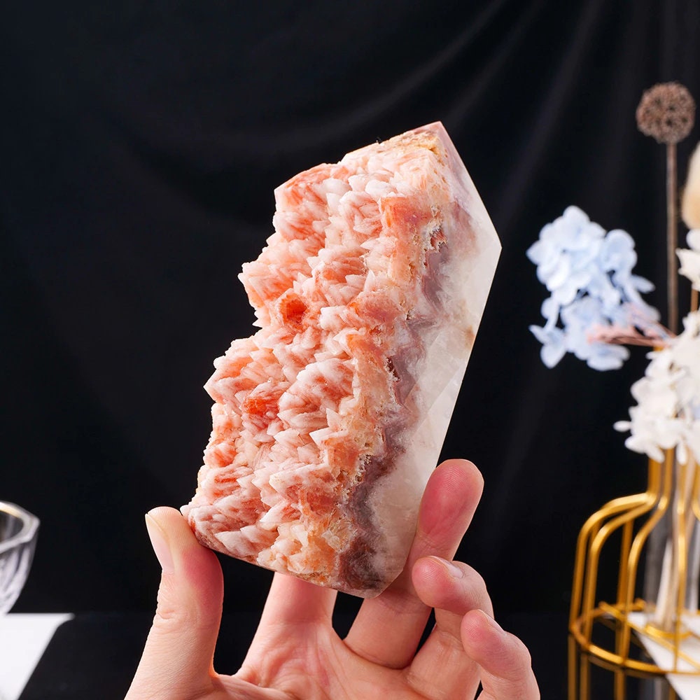 Rare Stone Obelisk Wand Natural Stone Natural Crystals Natural Crystal Morocco Red Crystal Home Decor Ornaments