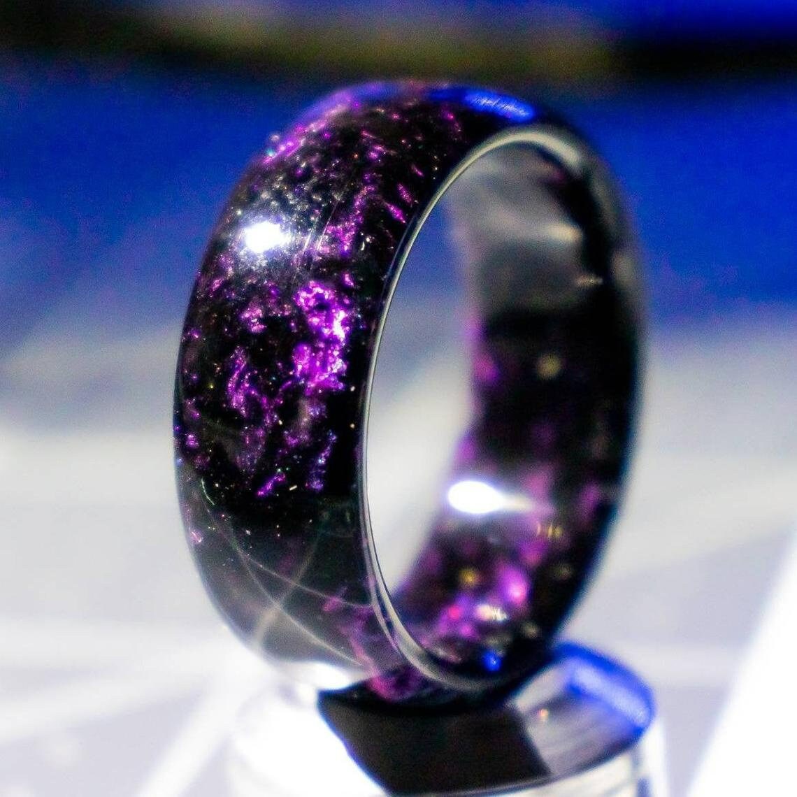 Natural Rainbow Iridescent Color Changing Energy Opal Ring