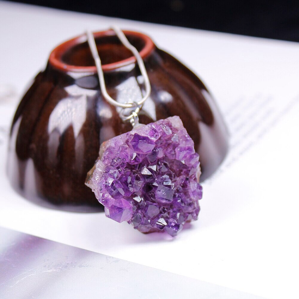 Valentines Gift Valentines Day Gift Raw Amethyst Quartz Crystal Purple Crystal Necklace Natural Crystal Healing Stones Gift For Her Gemstone Necklace