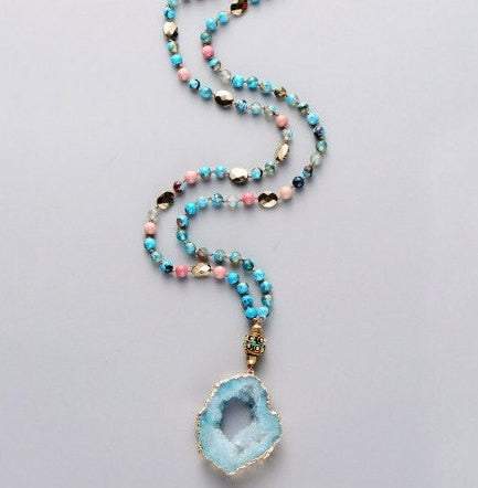 Pendant Necklaces Onyx Gold Necklaces Natural Stone Long Necklace Handmade Necklace