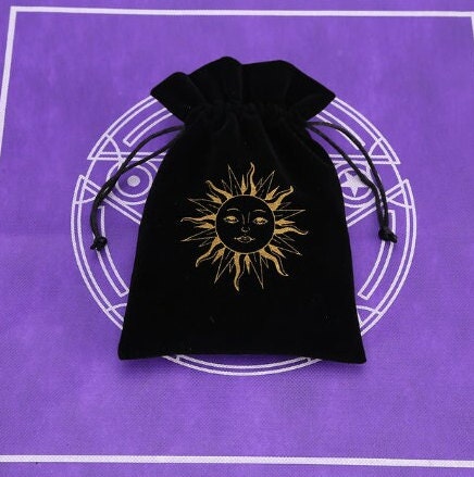 Black Velvet Tarots Oracle Cards Storage Runes Divination Bag