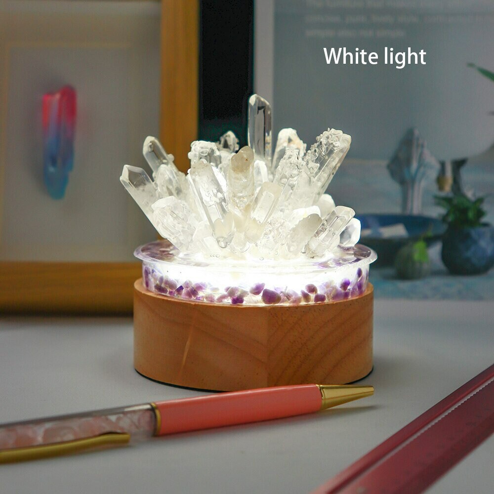 Natural Crystal Lamp Natural Clear Quartz Mineral Specimen Lamp