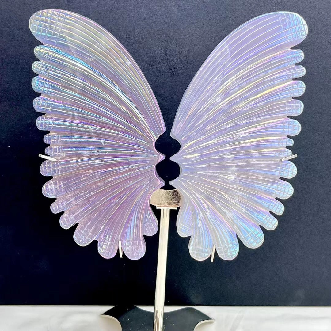 Natural Fluorite Carving Butterfly Wings