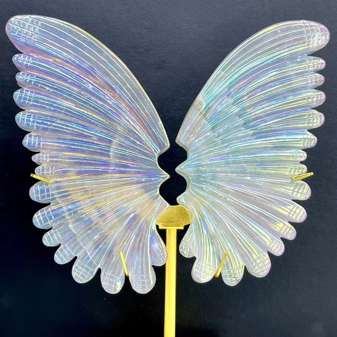 Natural Fluorite Carving Butterfly Wings