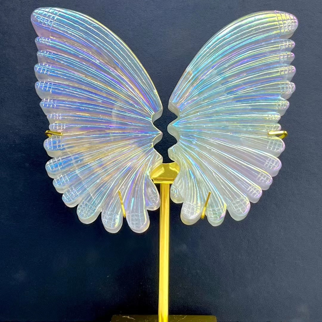 Natural Fluorite Carving Butterfly Wings