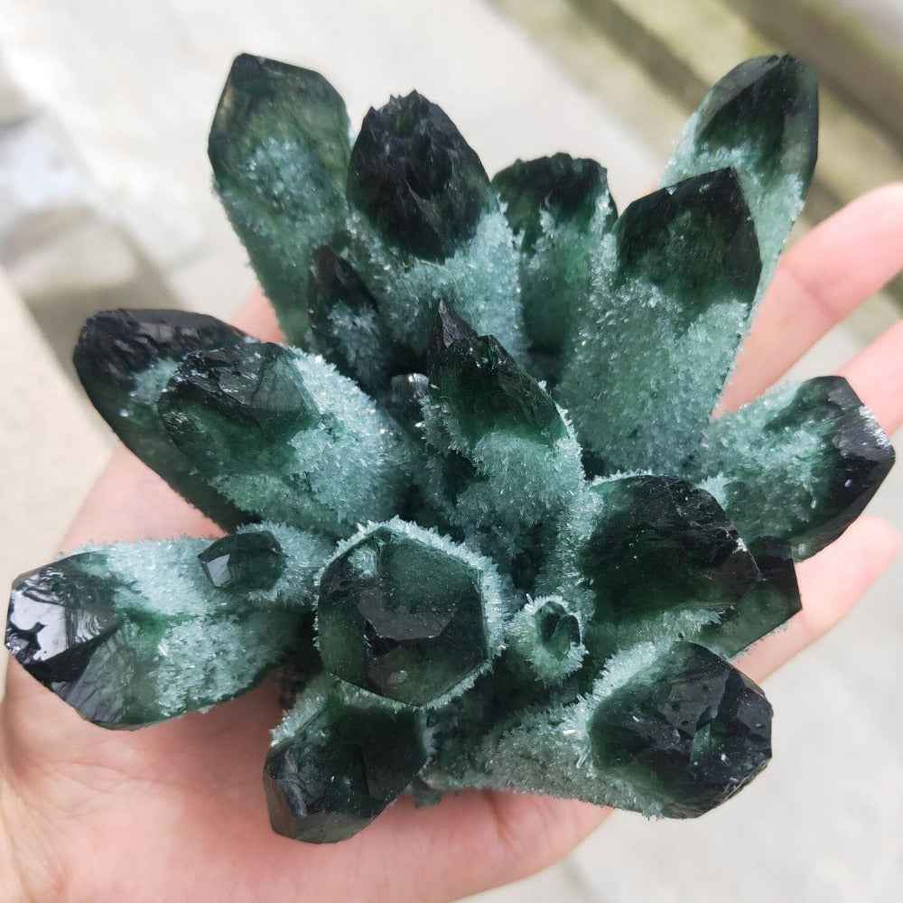 Natural Green Ghost  Natural Green  Healing Crystals  Green Ghost  Gemstone for Home  Feng shui  Crystal Cluster