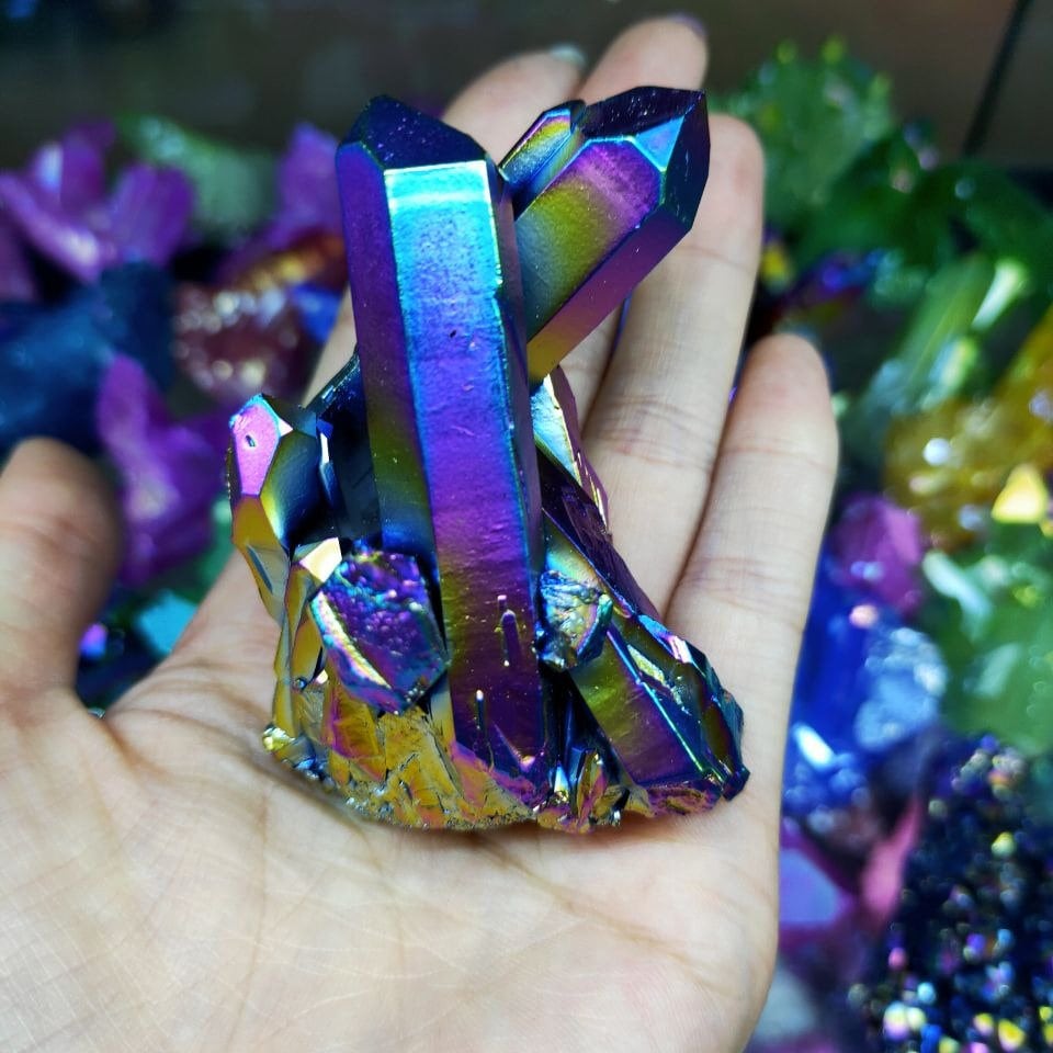 Rainbow Flame Quartz  Quartz Crystal  Phantom Quartz