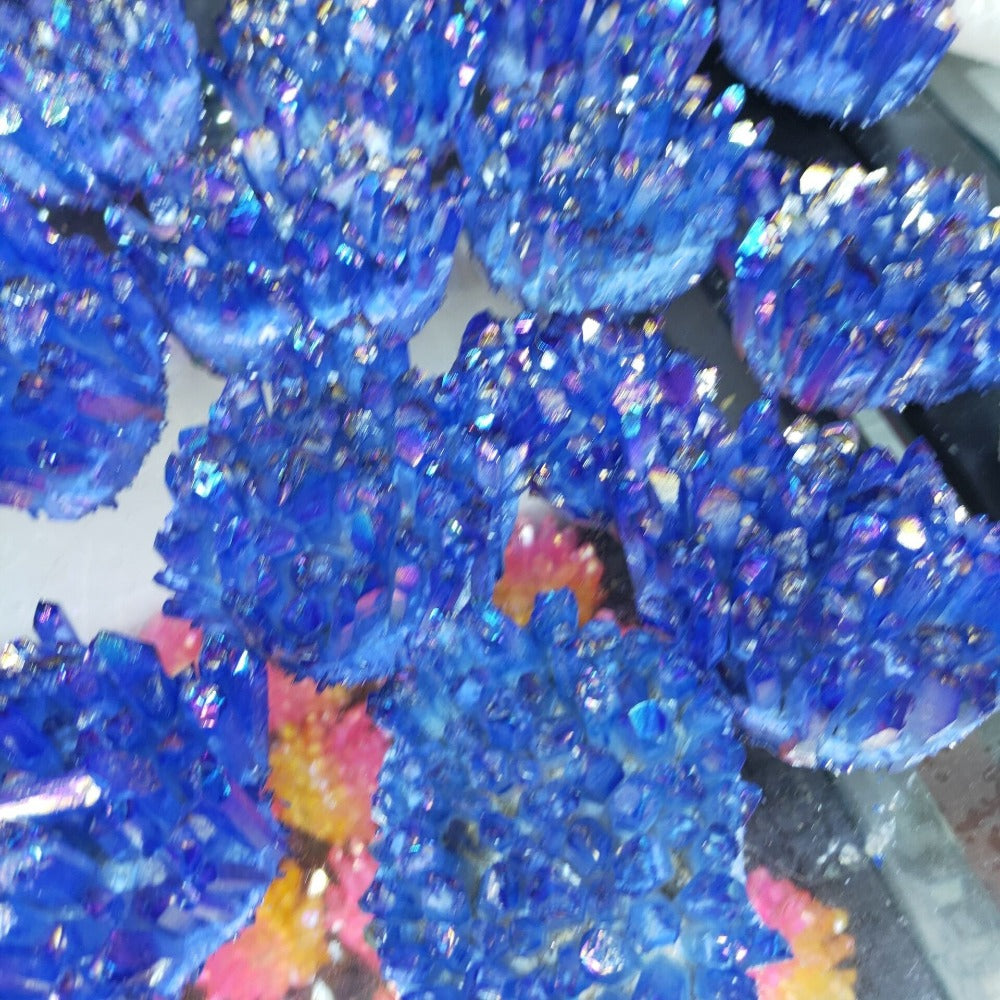 Natural Blue Aura Quartz Crystal Cluster