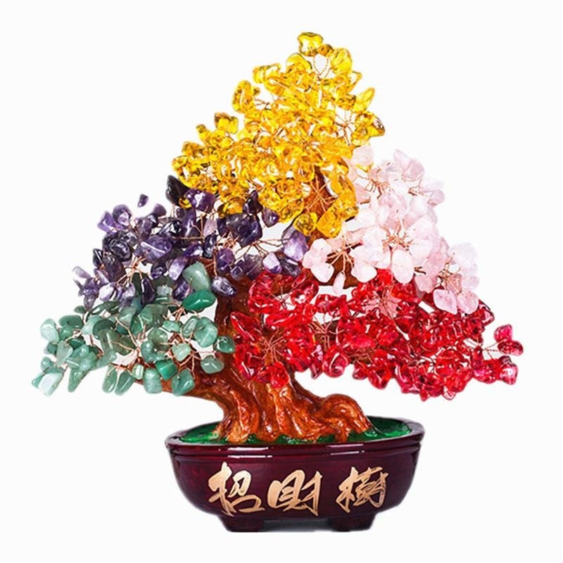 Natural Crystal Lucky Money Tree Feng Shui Décor