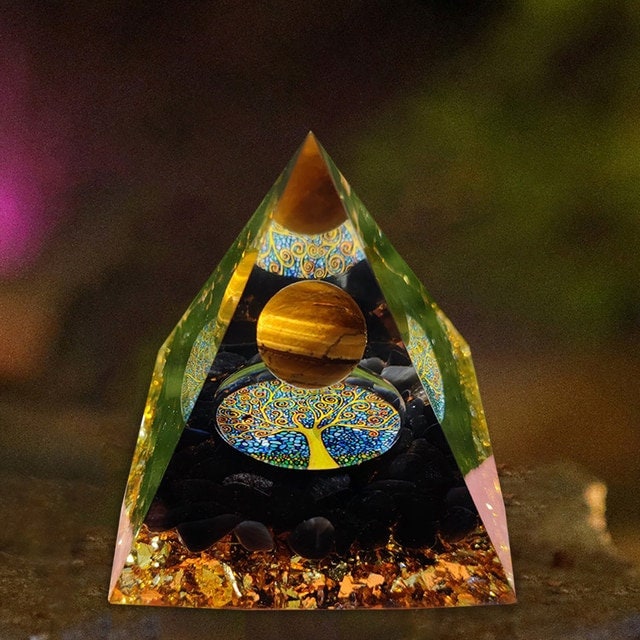 Pyramid Healing Natural Crystals Energy Generator Natural Tiger Eye