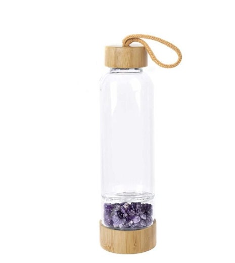 Natural Healing Crystal Gems Infuse Bamboo Dinking Water bottle